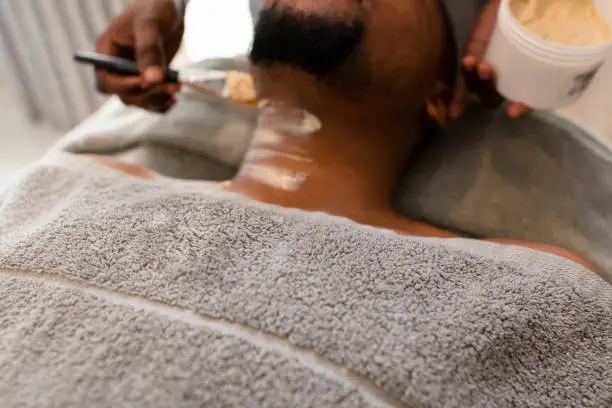 Neck and facial treatment at a beauty spa